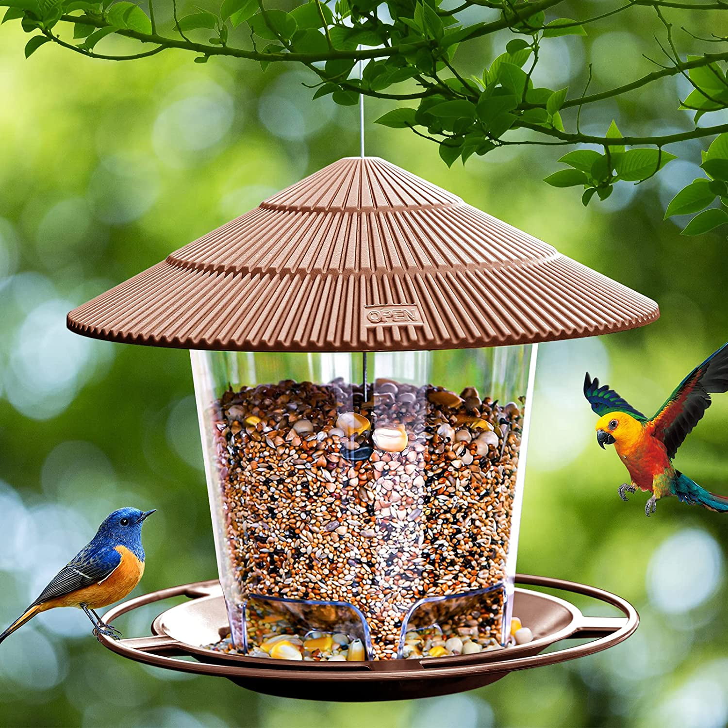 Hanging Suet Fat Ball Feeding Station Seed Nuts Outdoor Garden Wild Bird Feeder 