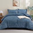 thumbnail image 5 of ANGENIA 7 Pieces Queen Comforter Set with Sheets - Ocean Blue Bed in a Bag Queen Fluffy Lightweight Boho Tufted Bed Sets with Comforter, Sheets, Pillowcases & Shams, 5 of 7