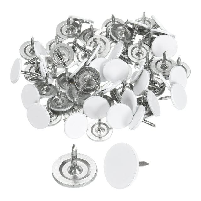 Lot de 60 Pointes pour Rembourrage, Pointe Plate pour Pouce 11mmx10mm, Blanc