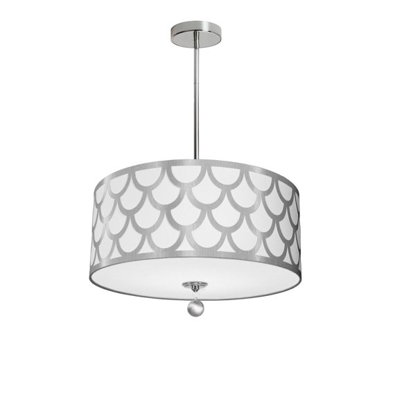 Dainolite HAN-194P-PC-SV White/Silver Pendant