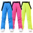 thumbnail image 3 of Pantalones de esquí para hombre y mujer, pantalones de esquí con correa, de invierno, resistentes al viento, repelentes al agua, cálidos y gruesos, pantalones de snowboard dobles, 3 of 5