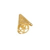 Bead Cap, Gold-Finished Brass, Filigree Cone, 16x12mm Sold per pkg of 10