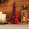 thumbnail image 4 of Handmade Folded Paper Christmas Tree With Pleated Texture Multi Tier Design For Tabletop Display And Seasonal Party Decor(Red-25cm), 4 of 4
