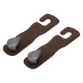 thumbnail image 1 of Gancho Universal para Reposacabezas de Asiento de Coche, 2 Pcs, Cuero Sintético Metal, Marrón Oscuro, 6.61"x1.81", 1 of 7