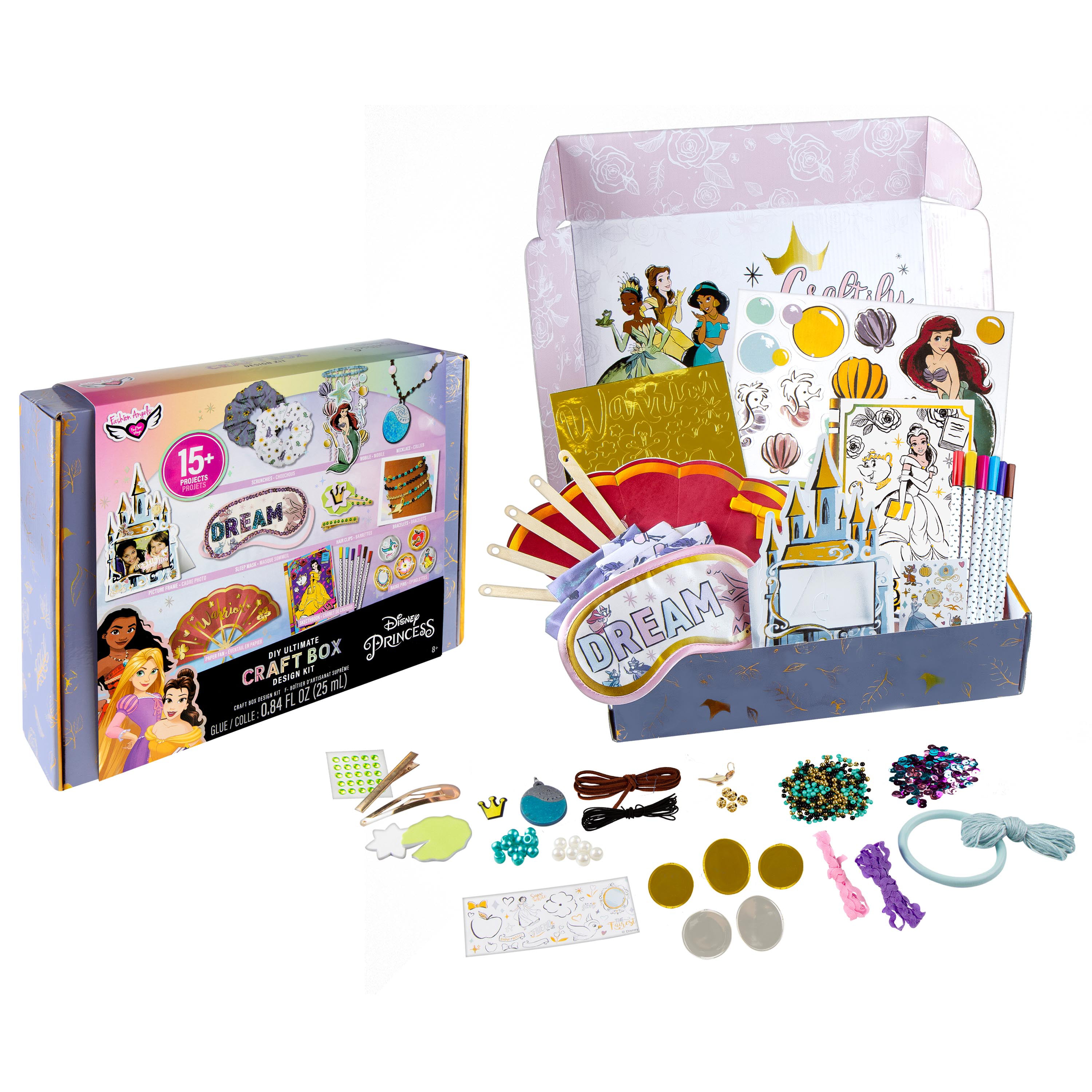 Disney Princess DIY Ultimate Craft Box, 30+ Projects, Tween Girls 8+, Multi  Color