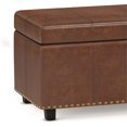 thumbnail image 4 of Simpli Home Kingsley Ottoman de Rangement 48 Pouces en Similicuir Brun Selle, 4 of 9