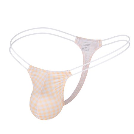 

Fashion Plaid Low Waist Sexy Men Underwear High Stretch Thong Underwear Panties