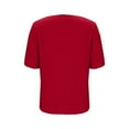 thumbnail image 5 of HomeDM Womens Petal Short Sleeve T Shirts, V Neck Solid Color Loose Fit Basic Tee for Women Summer - Red/2XL, 5 of 7