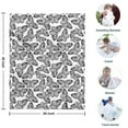 thumbnail image 4 of White Butterfly Black Pattern Blanket,Comfortable Soft Flannel Throw Blanket,All Season,Warm Lightweight Blankets for Sofa Bed Couch Living Room Chair,30"x40", 4 of 4