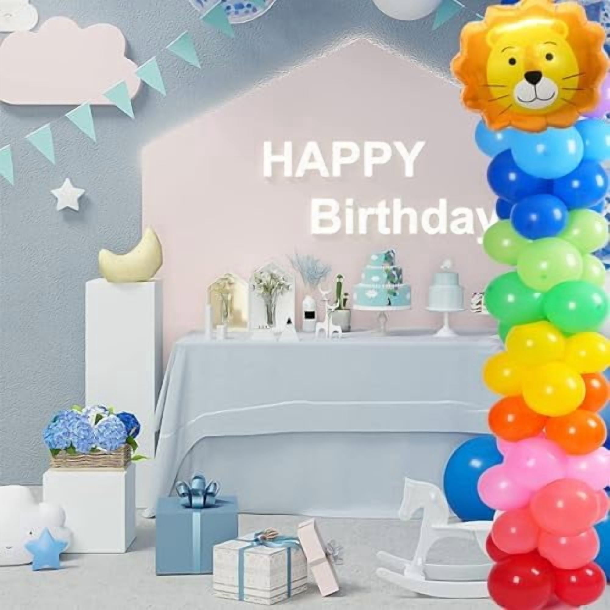 Adjustable balloon columns set of 2 with balloons (Includes 100 Colorful Balloons), 78 Inch balloon tower Reusable Metal Telescopic Design for Weddings, Birthdays, Baby Showers.