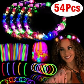 100PCS Glow Sticks Bracelets and Necklaces - Premium Glow in the Dark  Glowsticks Party Supplies Decorations - Bulk 8 Light up Sticks Party  Favors Pack 
