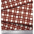 thumbnail image 2 of Soimoi Red Rayon Crepe Fabric Gingham Check Printed Craft Fabric by the Yard 46 Inch Wide, 2 of 3