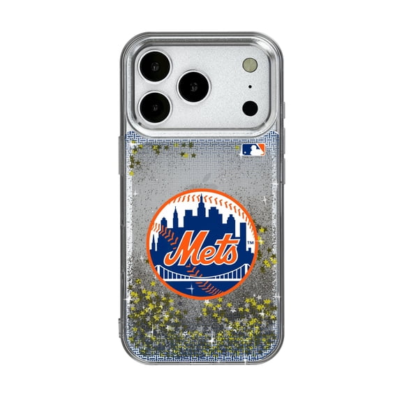 New York Mets Linen Logo iPhone Glitter Case