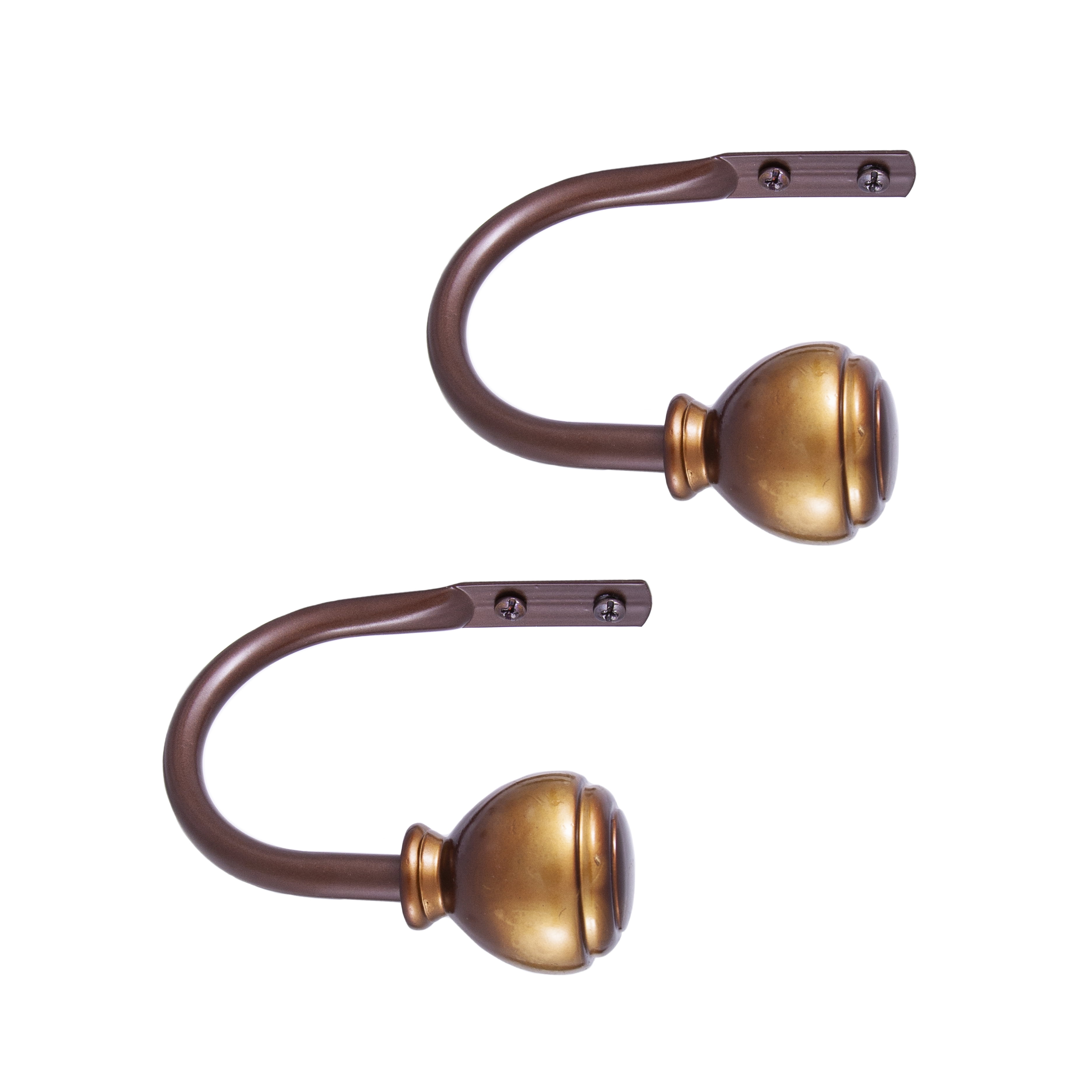 BT589 Set of Two Mainstays Oil Rubbed Bronze Ball Curtain Holdback 