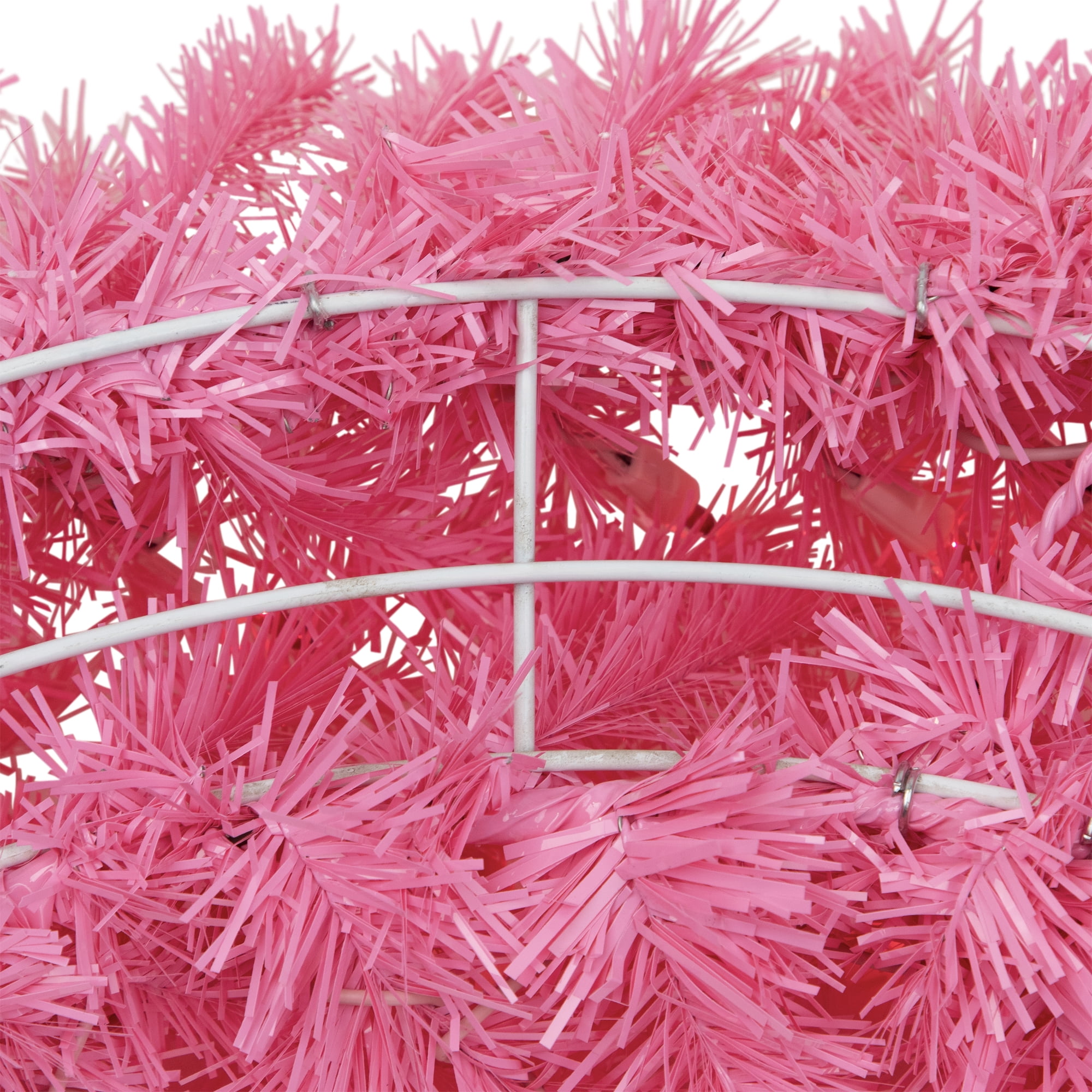 36" Pre-Lit Pink Spruce Artificial Christmas Wreath Pink Lights