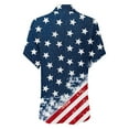thumbnail image 4 of AKEGAMN Blue Cotton Linen Patriotic Floral Button Down Shirt, S-3XL, 4 of 5