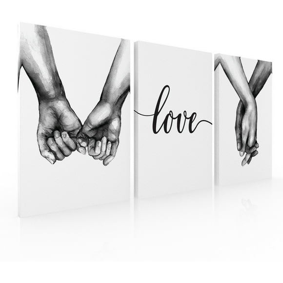 Set de 3 Cuadros Decorativos Ideas Creativas Manos Love 40 cm x 60 cm