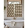 thumbnail image 4 of Brown Moroccan Living Room Curtains 2 Panel, Morocco Retro Abstract Quatrefoil Plaid Cafe Window Treatment, Farmhouse Bedroom Bathroom Kitchen Curtains Drapes 104"x45", 4 of 6
