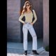 thumbnail image 4 of Camisas de Larga para Mujer, Blusas de Cuello Cuadrado, Blusas Básicas de Punto Acanalado, Conjuntos de Otoño, Ropa de Moda Crema M, 4 of 8