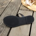 thumbnail image 4 of Narveanno Women's Cross Strappy Leather Flats Sandal Cute Dressy Toe Ring Open Toe Slip on Slide Sandals Black 5.5, 4 of 7