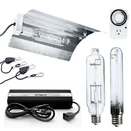 iPower 600 Watt HPS MH Digital Dimmable Grow Light System Kits Wing Reflector Set with (Best 600 Watt Hps Bulb)