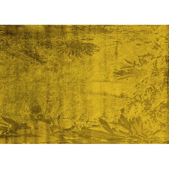 Ahgly Company Indoor Rectangle Oriental Yellow Industrial Area Rugs, 4' x 6'