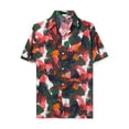 thumbnail image 5 of Lars Amadeus Men's Printed Button Down Short Sleeves Hawaiian Color Block Shirts, 5 of 6
