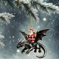 thumbnail image 5 of Santa’s Dragon Riding Ornament Collection, Dragon Ornaments, Myth Meets Holiday Magic Xmas Tree Decoration, Black Dragon Flying Holiday Ornaments, Christmas Animal Collect Souvenirs, Hanging Decor, 5 of 7