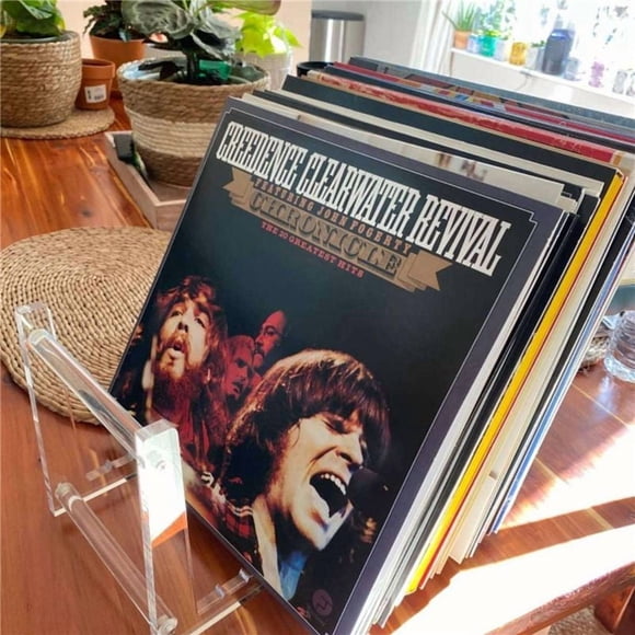 3X Soporte para Disco de Vinilo Transparente Estante de Exhibición del Disco de Vinilo AcríLico 50
