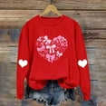 thumbnail image 5 of Craaazy Women's Love Heart Valentine's T-Shirts Casual Long Sleeve Crewneck Tops Gifts, 5 of 5