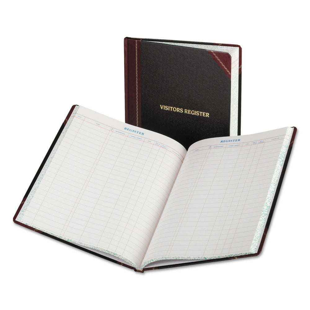 Boorum & Pease Visitor Register Book, Black/Red Hardcover, 150 Pages