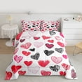 thumbnail image 2 of Homewish Graffiti Loves Pattern Full Size Comforter Sets,Happy Valentine'S Day Bedding Comforter Set,Red White Black Bedding Sets For Girls Kids,Super Cozy Room Decor Reversible,3pcs, 2 of 8