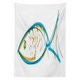 thumbnail image 3 of Ambesonne Fish Tablecloth Rectangular Table Cover, Aquarium Animal Drawing, 60"x84", Blue Orange Green, 3 of 4