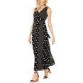 thumbnail image 1 of INC Womens Multi-Dot Maxi Wrap Dress, Negro, 10, 1 of 1