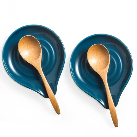 Soporte para cucharas LAUCHUH Ceramic Blue, paquete de 2 unidades, 15 x 13 cm