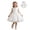 White, variant on CYRBOKO Flower Girl Dresses, Birtyday Princess A-line Sleeveless Mesh Dresses White Size 4-5 T