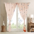 thumbnail image 4 of Hippie Old Fashion 30%-50% Blackout Curtains Abstract Artwork Curtains, Pink Aesthetic Curtains & Drapes Geometry Stripe Living Room Curtains, Mid Century Window Curtains Flower Leaves Decor, 4 of 6