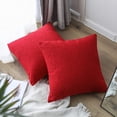 thumbnail image 2 of Taie d'Oreiller Décorative à Rayures Douces pour Lit / Canapé, 2 pcs, 20 "X 20" (50 Cm), Rouge d'Épine-vinette, 2 of 6