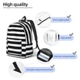 thumbnail image 5 of Balery Black And White Stripes Vintage Canvas Backpack for Men and Women - Large Capacity, Durable Travel Laptop Bag for School, Work, Hiking, and Outdoor Activities, 5 of 7