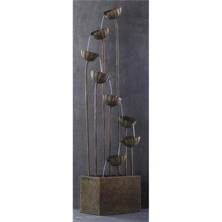 DS 64 in. Metal Flower Fountain with UL Pump  Antique & Copper