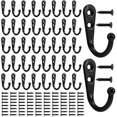 thumbnail image 1 of 40pack Black Hooks Wall Hooks Clothes Hooks Robe Hook Towel Hook Hat Hook, 1 of 5