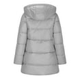 thumbnail image 5 of HAPIMO Women's Trendy Long Coats Comfy Long Sleeve Full Zip Hooded Jacket Coat Solid Pocket Quilted Jacket Fall Winter Casual Warm Outerwear Gray XL, 5 of 5