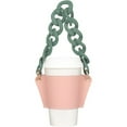 thumbnail image 1 of HZKAICUN Coffee Sleeves Reusable Coffee Cup Holder with Handle，Decorative Chain to Carry, PU Leather Cup Sleeve, Stylish Cold Drink Holder Portable Cup for Latte Tea Starbucks, 1 of 9