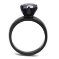 thumbnail image 2 of IP Black(Ion Plating) Stainless Steel Ring with AAA Grade CZ in Amethyst for Women Amethyst Stone Color Style TK2999 Size 6, 2 of 3