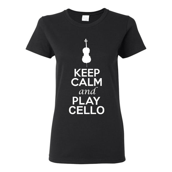Ladies Keep Calm And Play Cello Music Lover Musician DT T-Shirt Tee