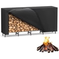 thumbnail image 2 of Auto Beyond 12.7 ft Heavy Duty Firewood Rack Outdoor with Cover, Fire Wood Storage Rack, Log Holder and Cover Combo Set ,Indoor/Outdoor Log Storage Rack for 3/4 Cord of Firewood ,Black, 2 of 6
