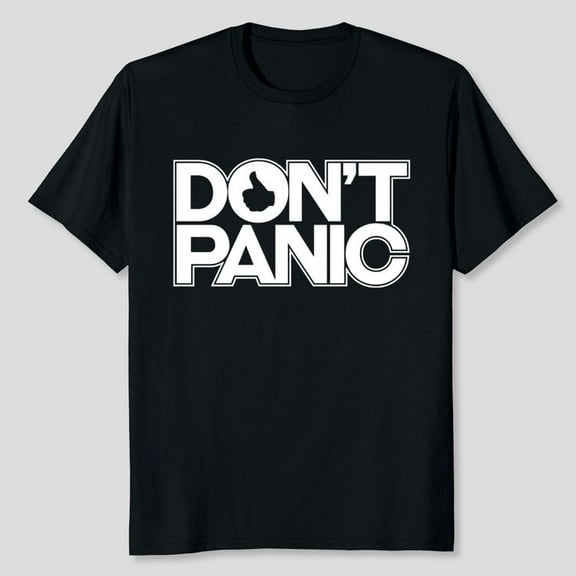 Don’t Panic Hitchhiker's Guide To The Galaxy Shirt Men’s And Women’s Graphic Tee 100% Cotton by TBun, Full Sizes S-5XL