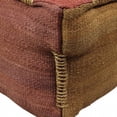 thumbnail image 3 of 18" Pink and Orange Jute Cube Pouf Ottoman, 3 of 3