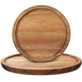 thumbnail image 1 of Miangastore 2 Pcs Plateaux Ronds en Bois pour Décoration Plateaux de Service en Bois Conteneurs Ronds pour Comptoir de Cuisine Table Basse, 1 of 8