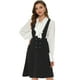 thumbnail image 1 of Vestido tipo peto para mujer con tirantes ajustables y falda con tirantes midi Negro L, 1 of 5